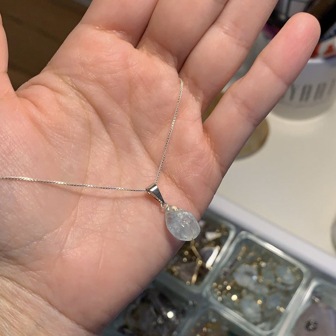 Pendant Aquamarine - Silver Plated