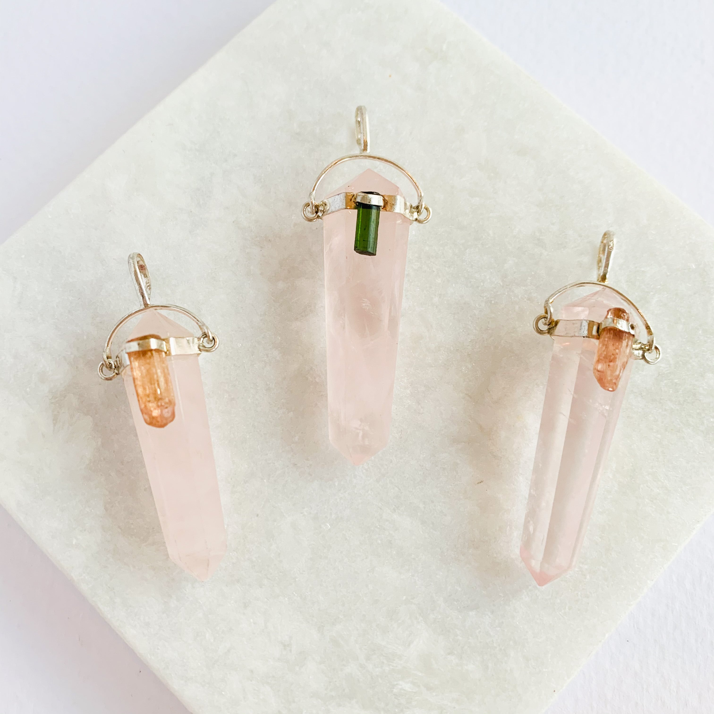 Rose Quartz with Detail - Pendant