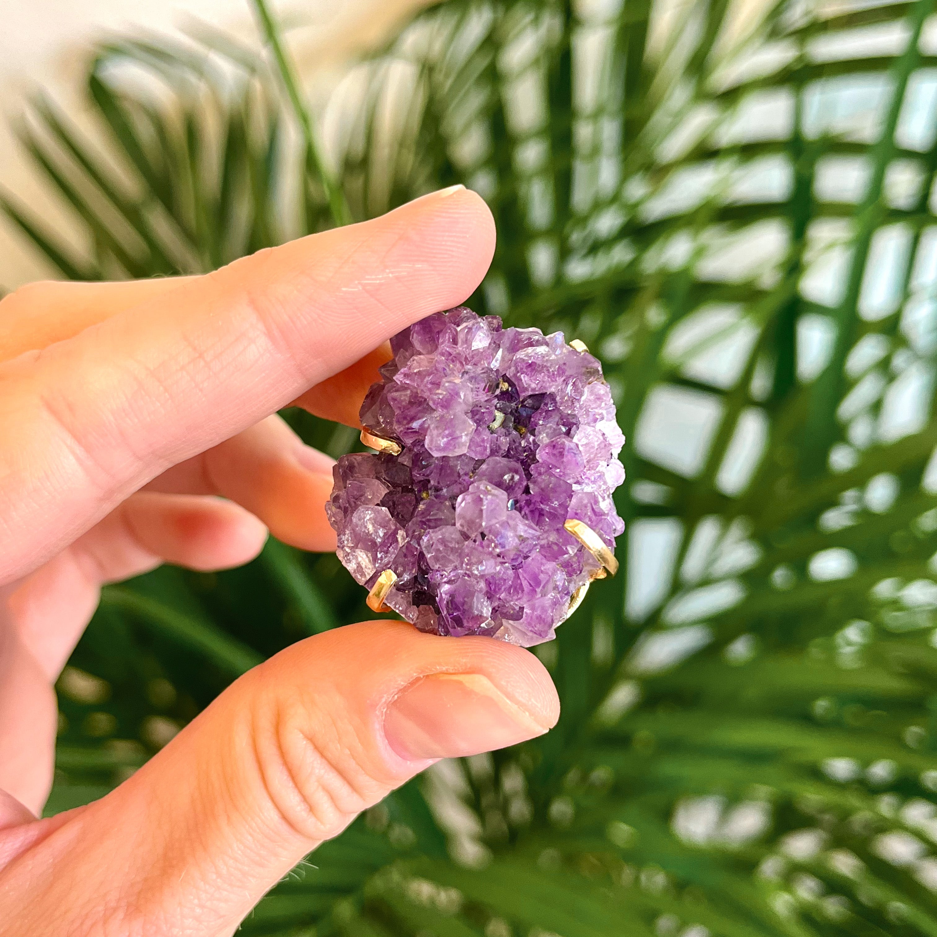 Amethyst - Twilight Night - Raw Ring - Gold Plated