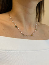Necklace Tourmaline & Pearls - Rose Plated