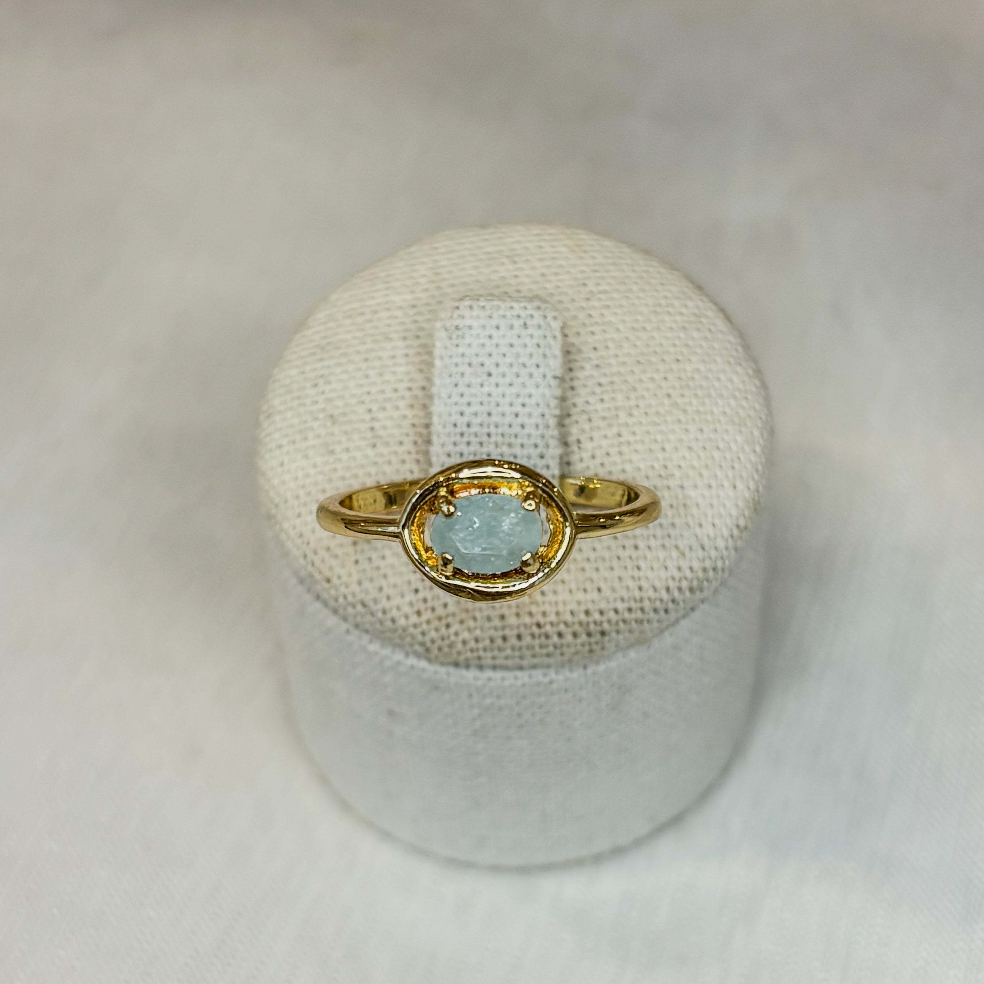 Aquamarine Inner Self Ring - Gold Plated