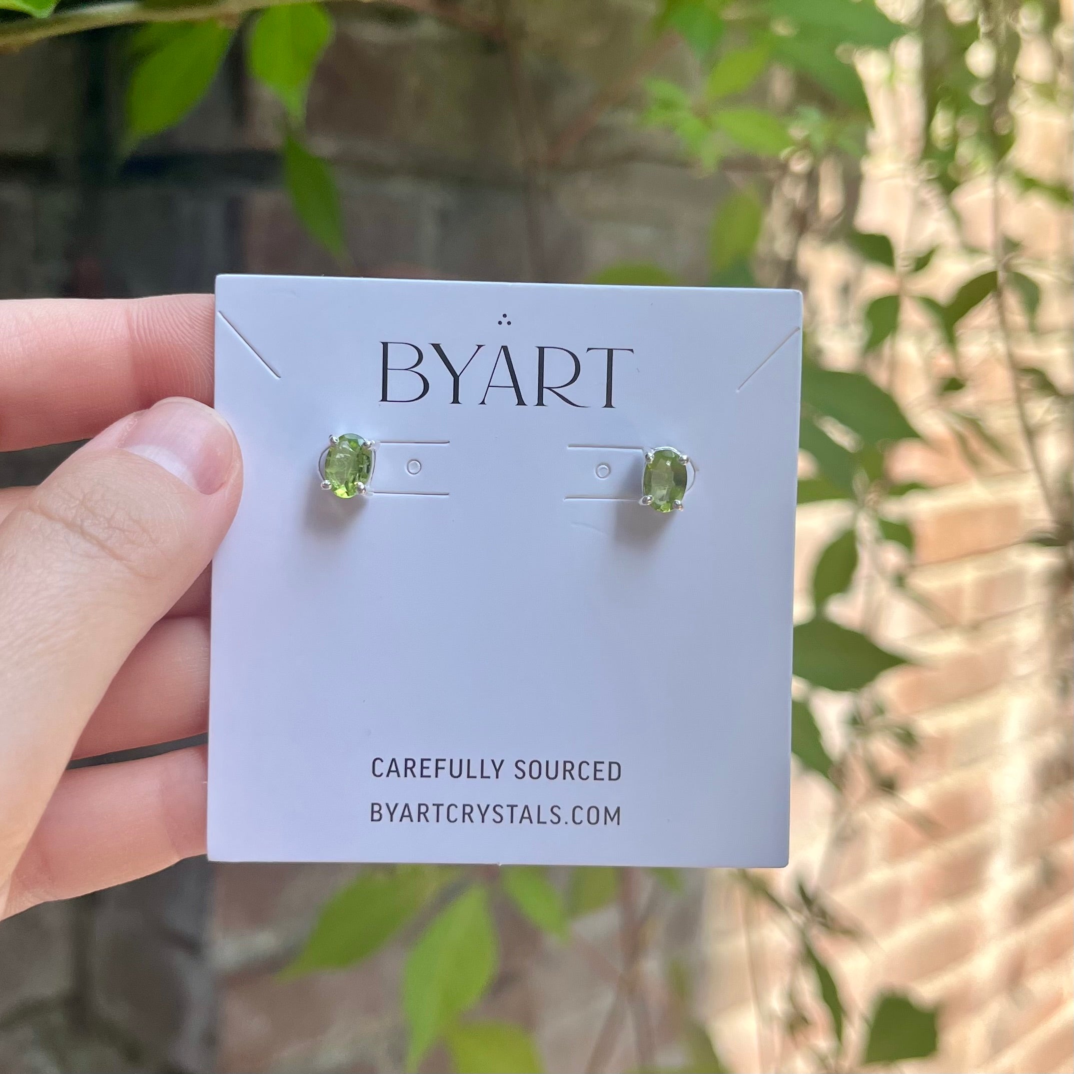 Peridot Stud Earrings - Sterling Silver