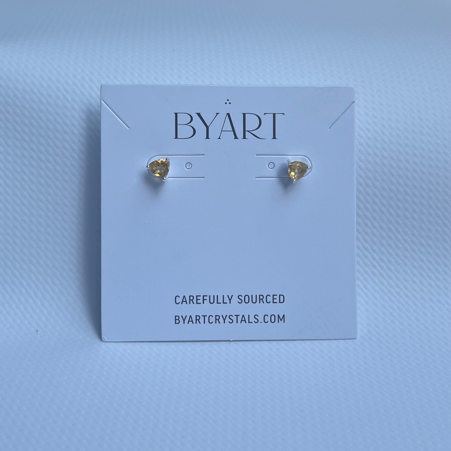 Citrine Triangle Earrings - Sterling Silver