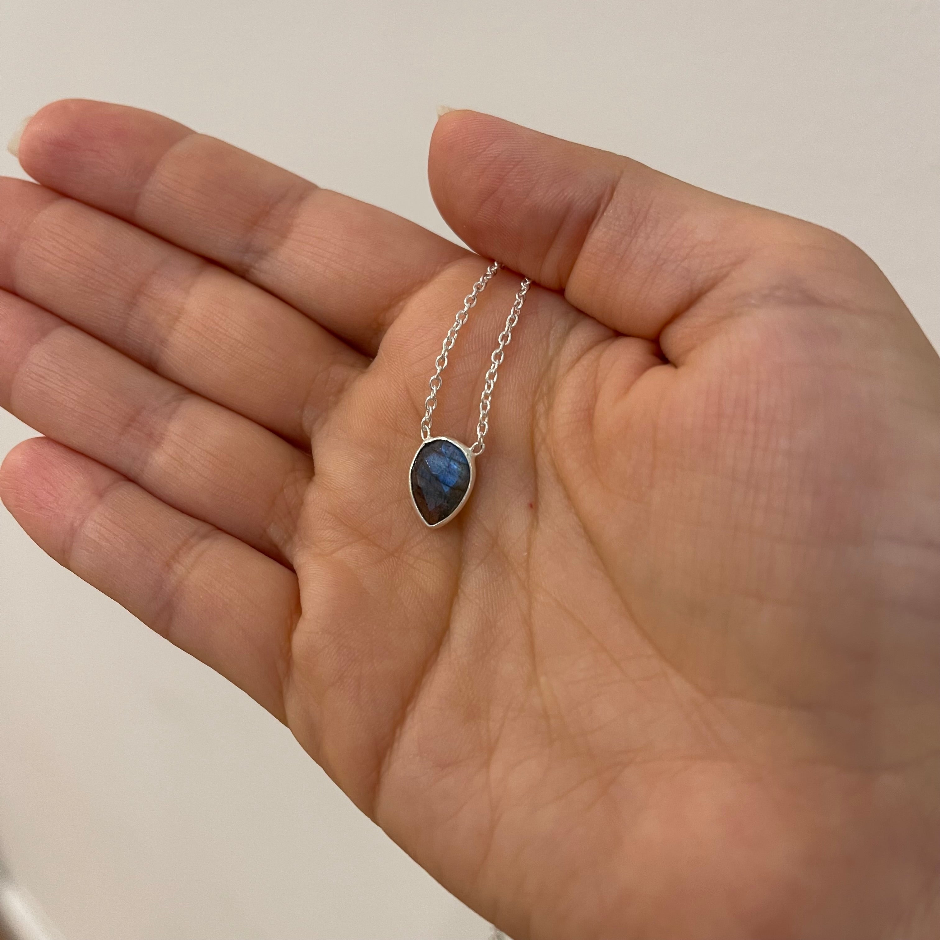 Flash Labradorite Necklace - Sterling Silver