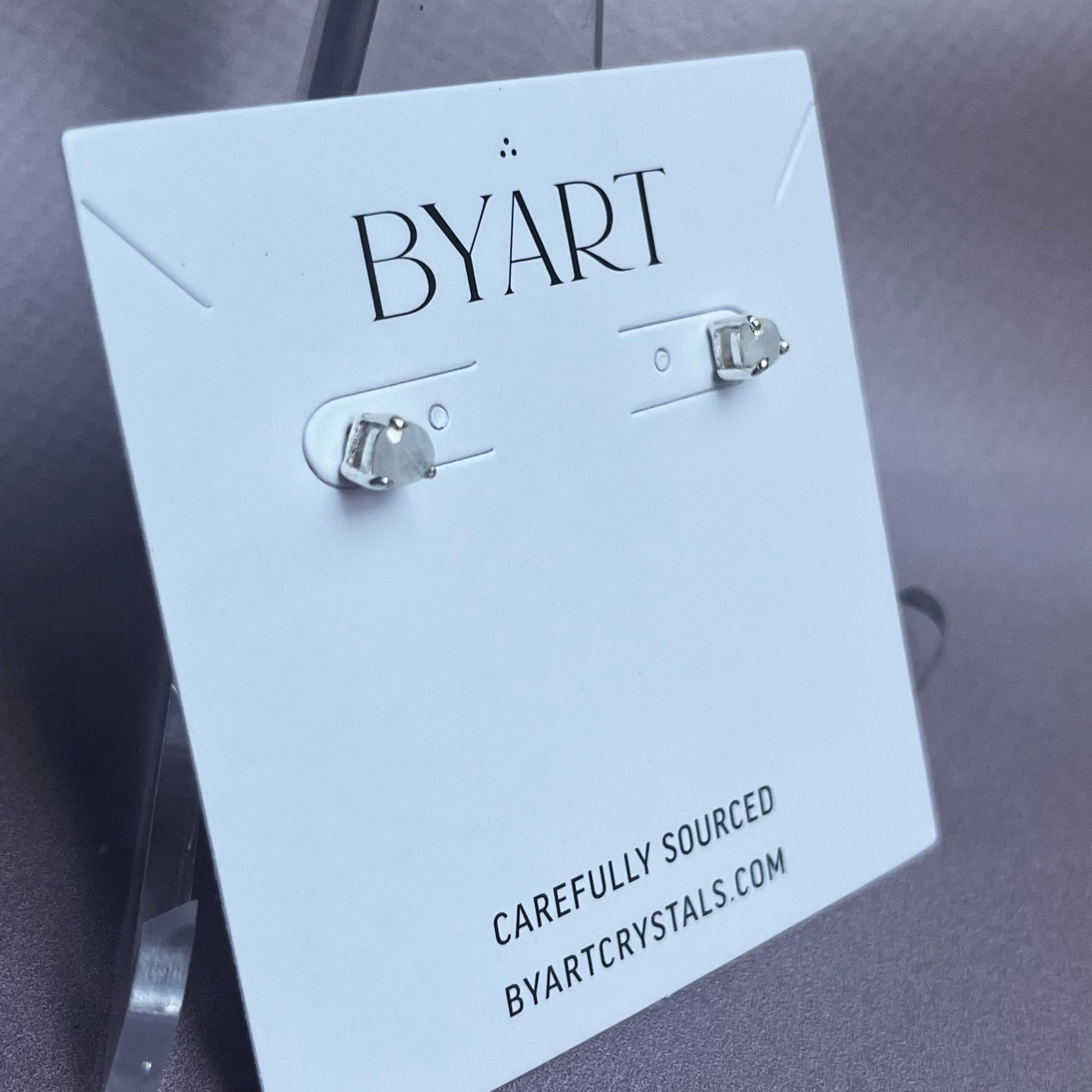 Moonstone Earrings - Little drop -  Sterling Silver