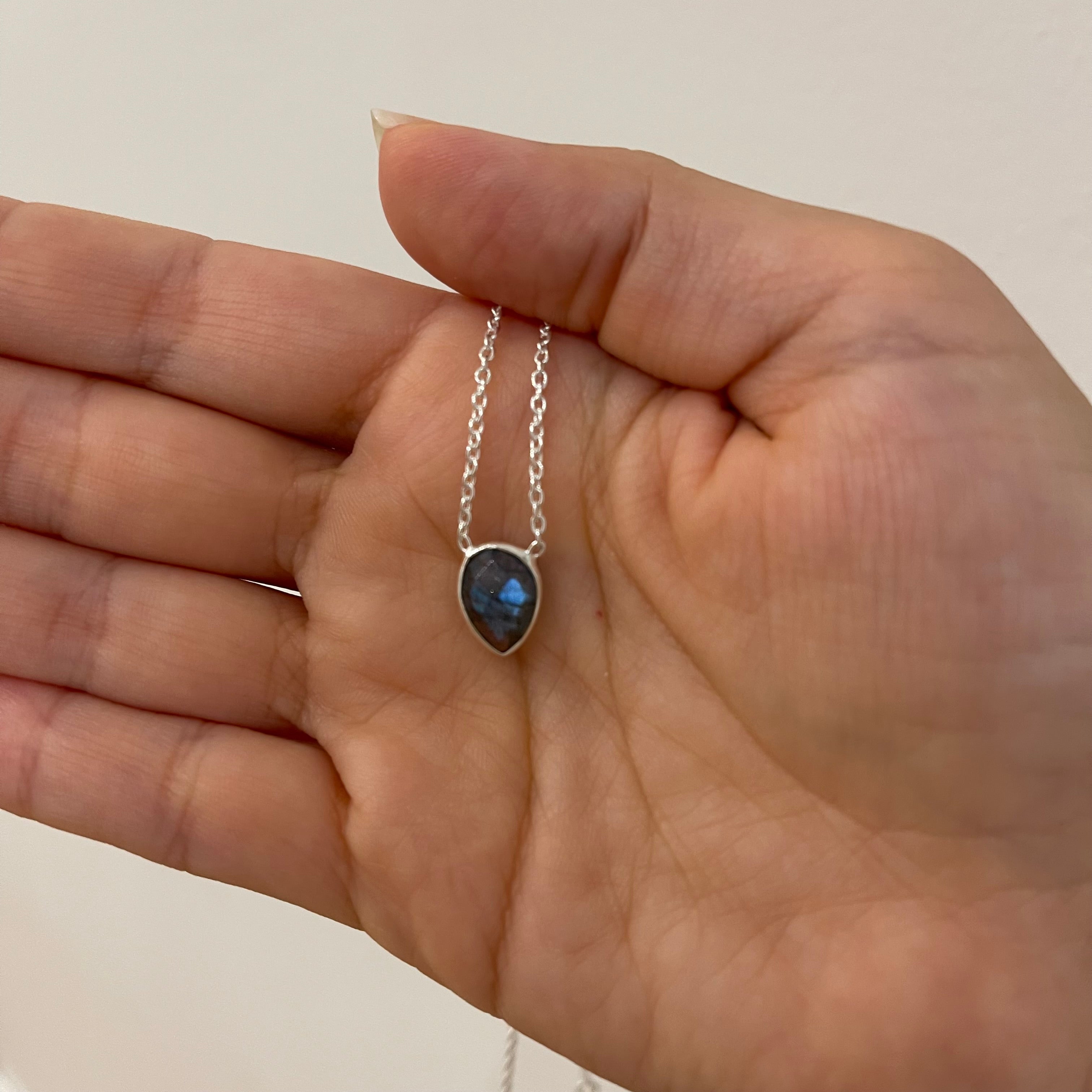 Flash Labradorite Necklace - Sterling Silver