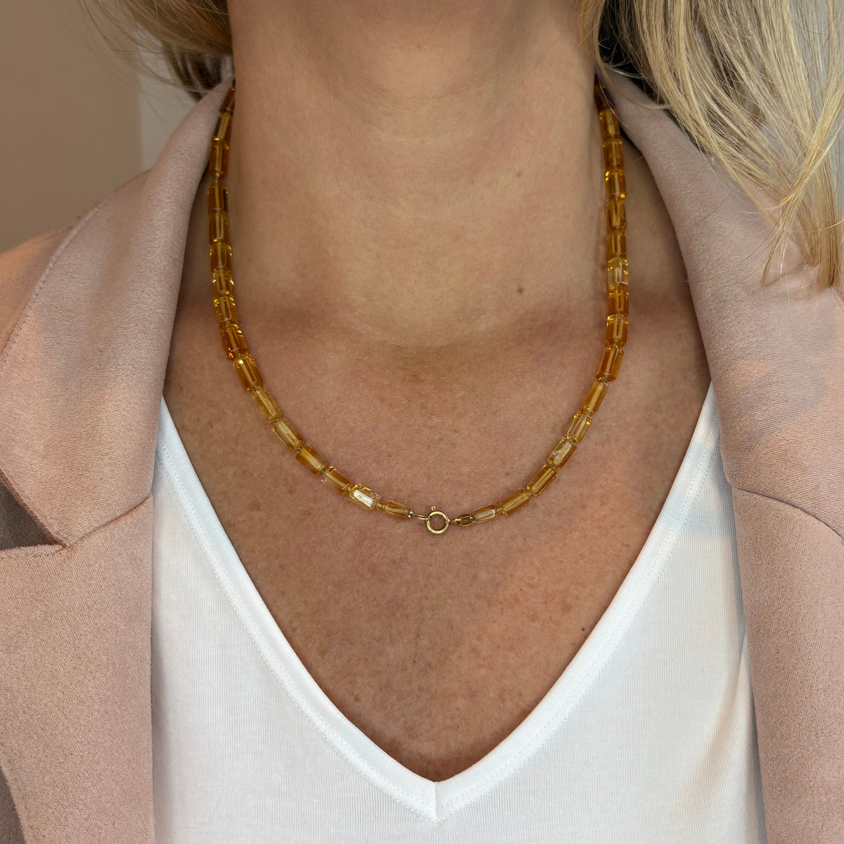 Citrine Golden Gold Beads Necklace - Limited Edition