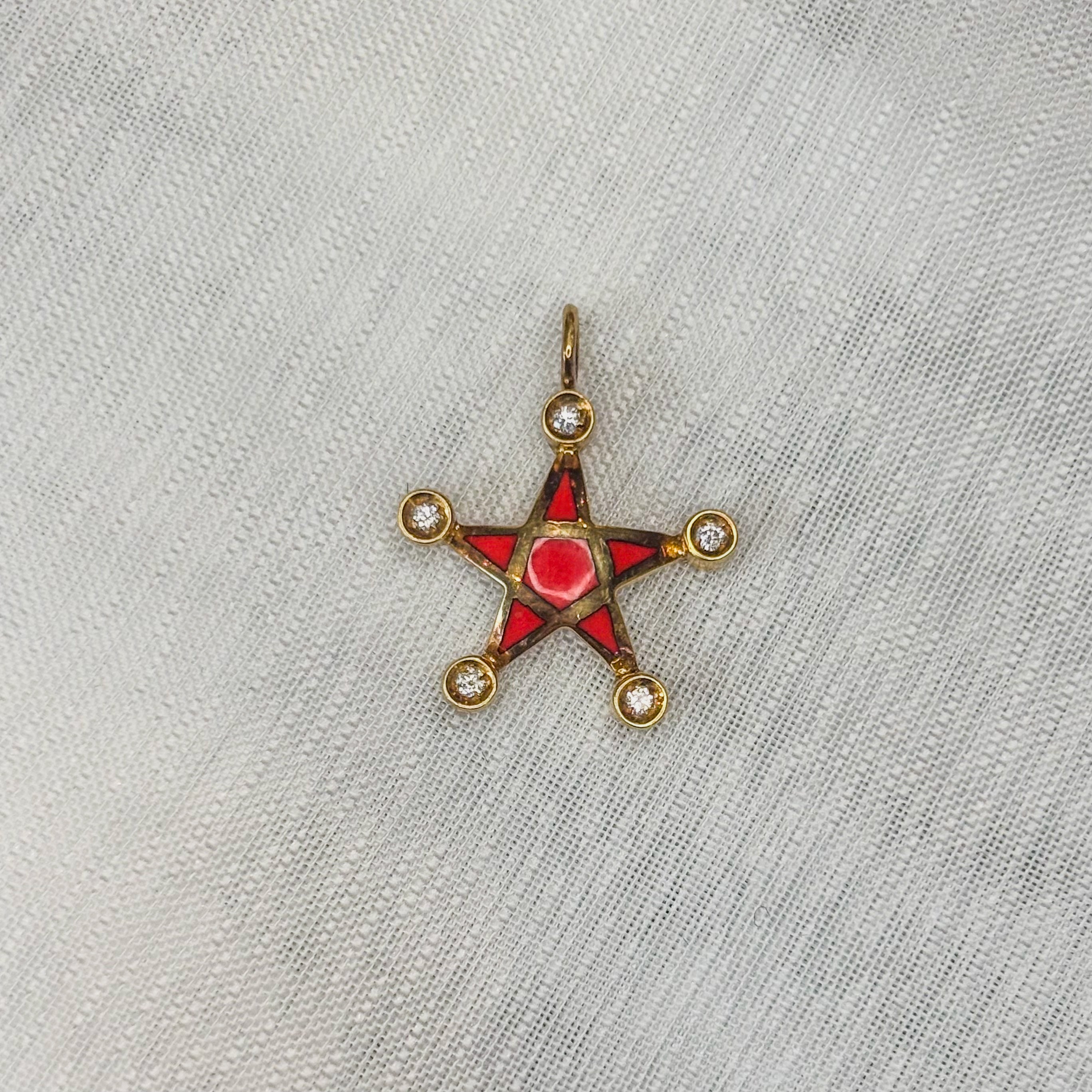 Star Diamonds Pendant - 18k Solid Gold