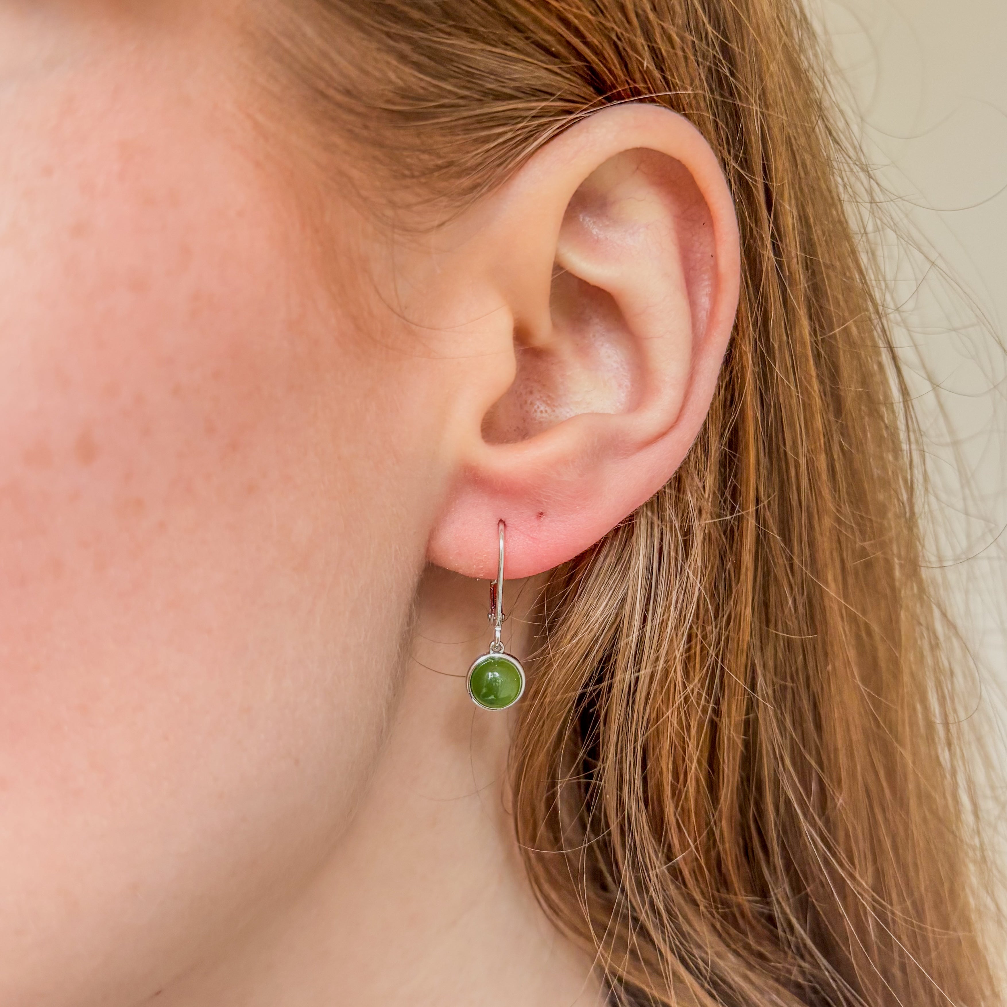 Jade Hoops Earrings- Gold Plated/Sterling Silver