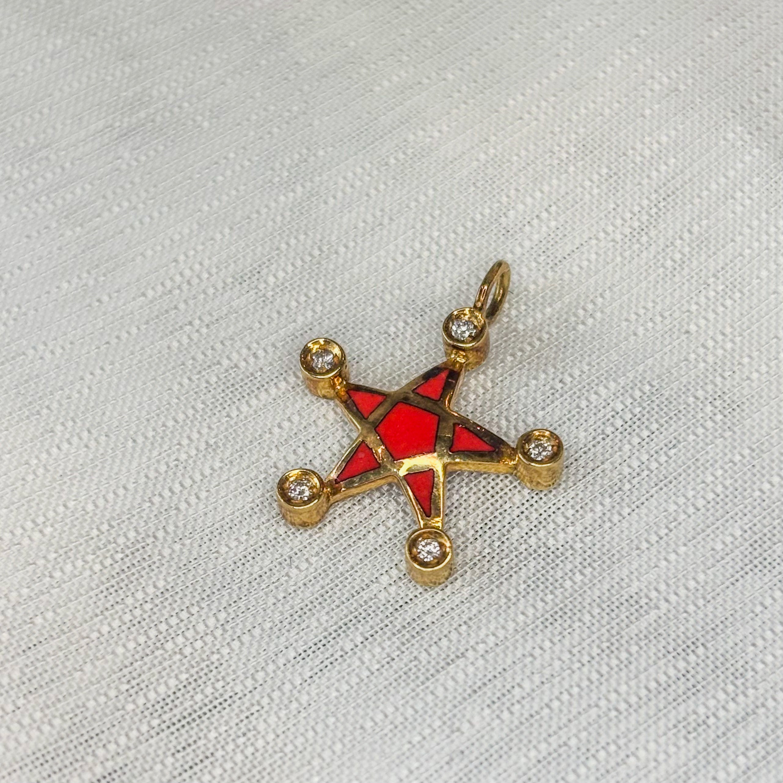 Star Diamonds Pendant - 18k Solid Gold