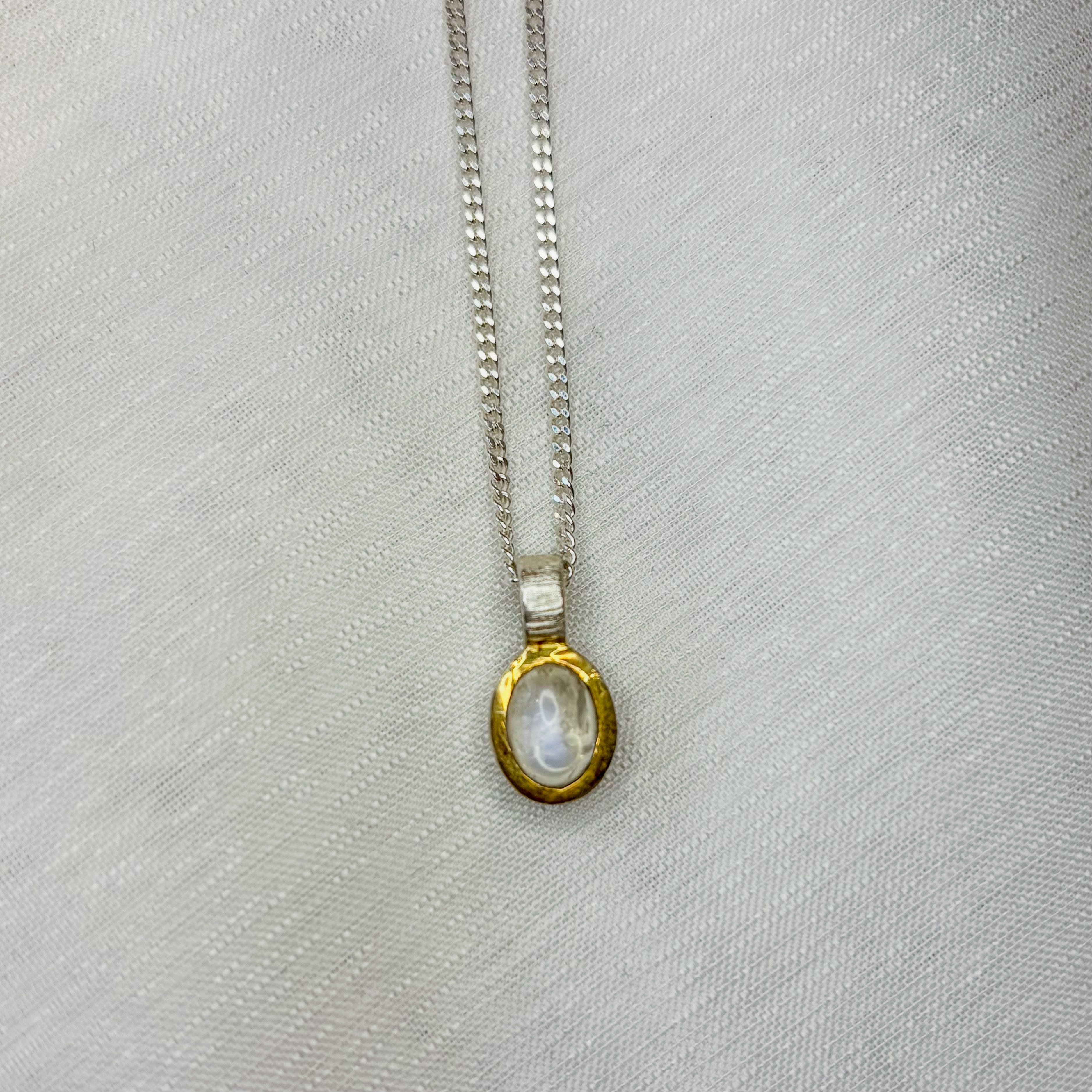 Moonstone Oval Pendant Vermeil