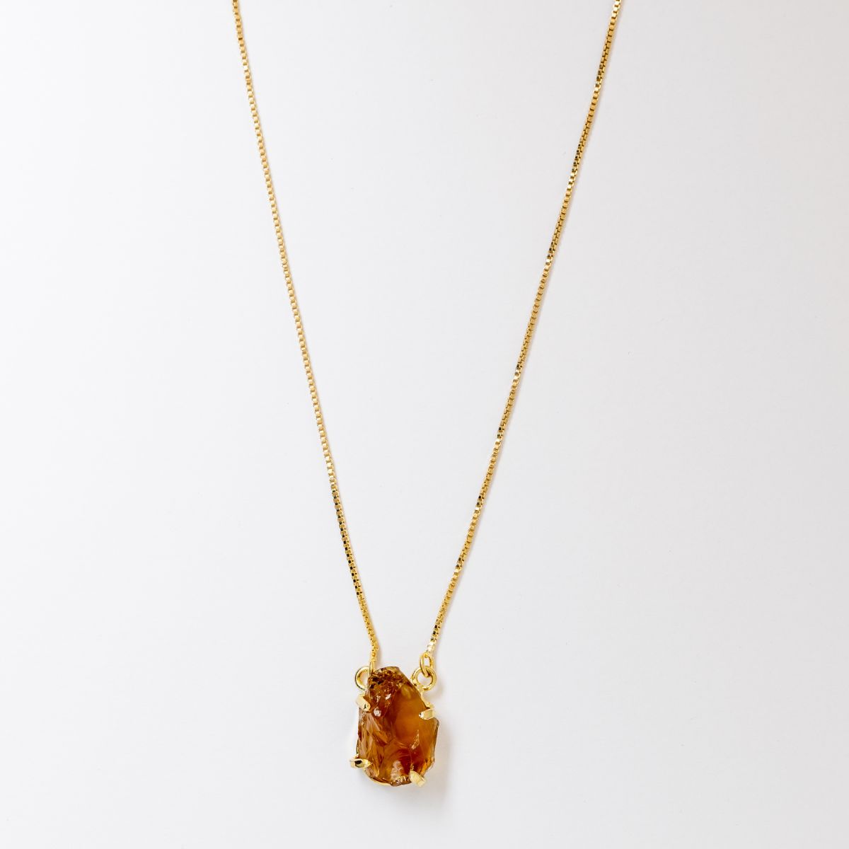 Small Citrine - Lollipop Necklace - Gold Plated