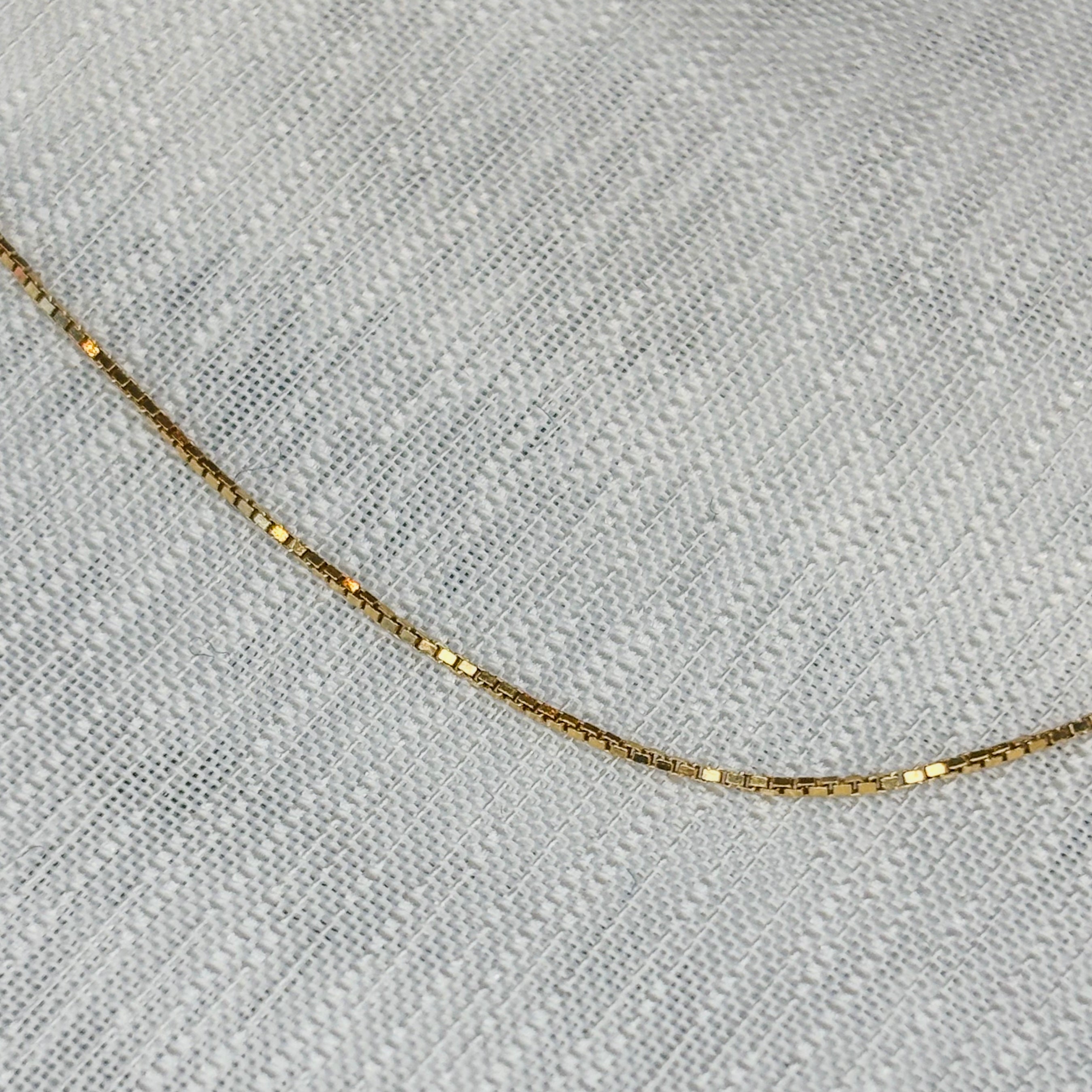 Necklace Box Chain 40cm - 18k Solid Gold