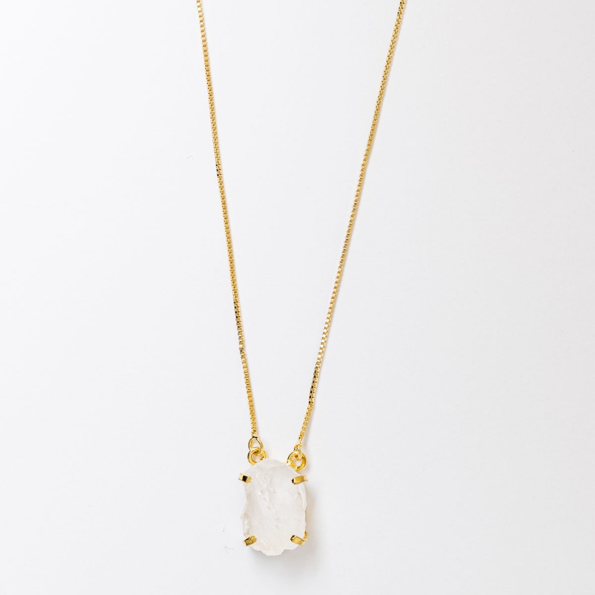 Small Clear Quartz - Lollipop Necklace - 18K Gold Plated