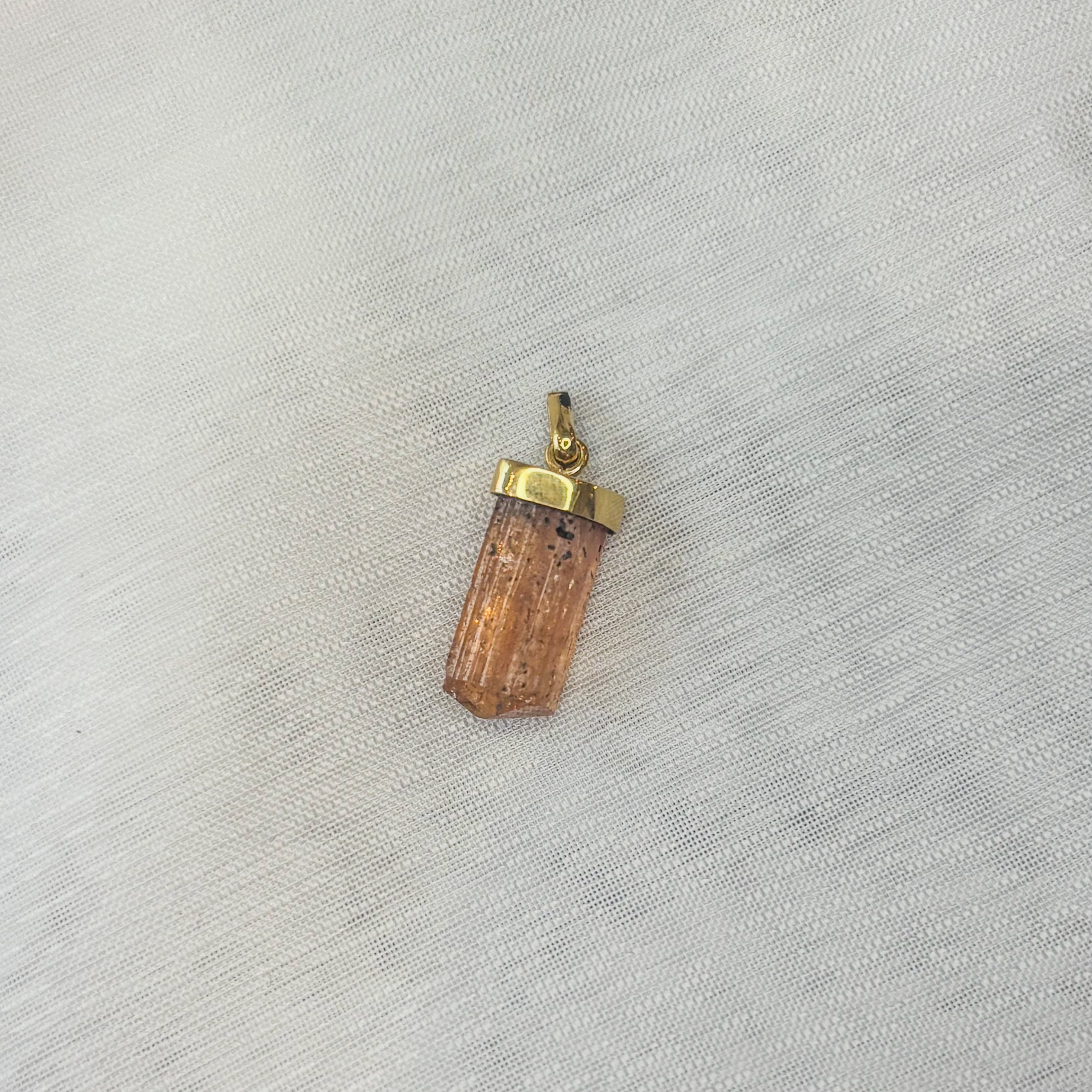 Imperial Topaz Pendant  - Solid Gold 14k