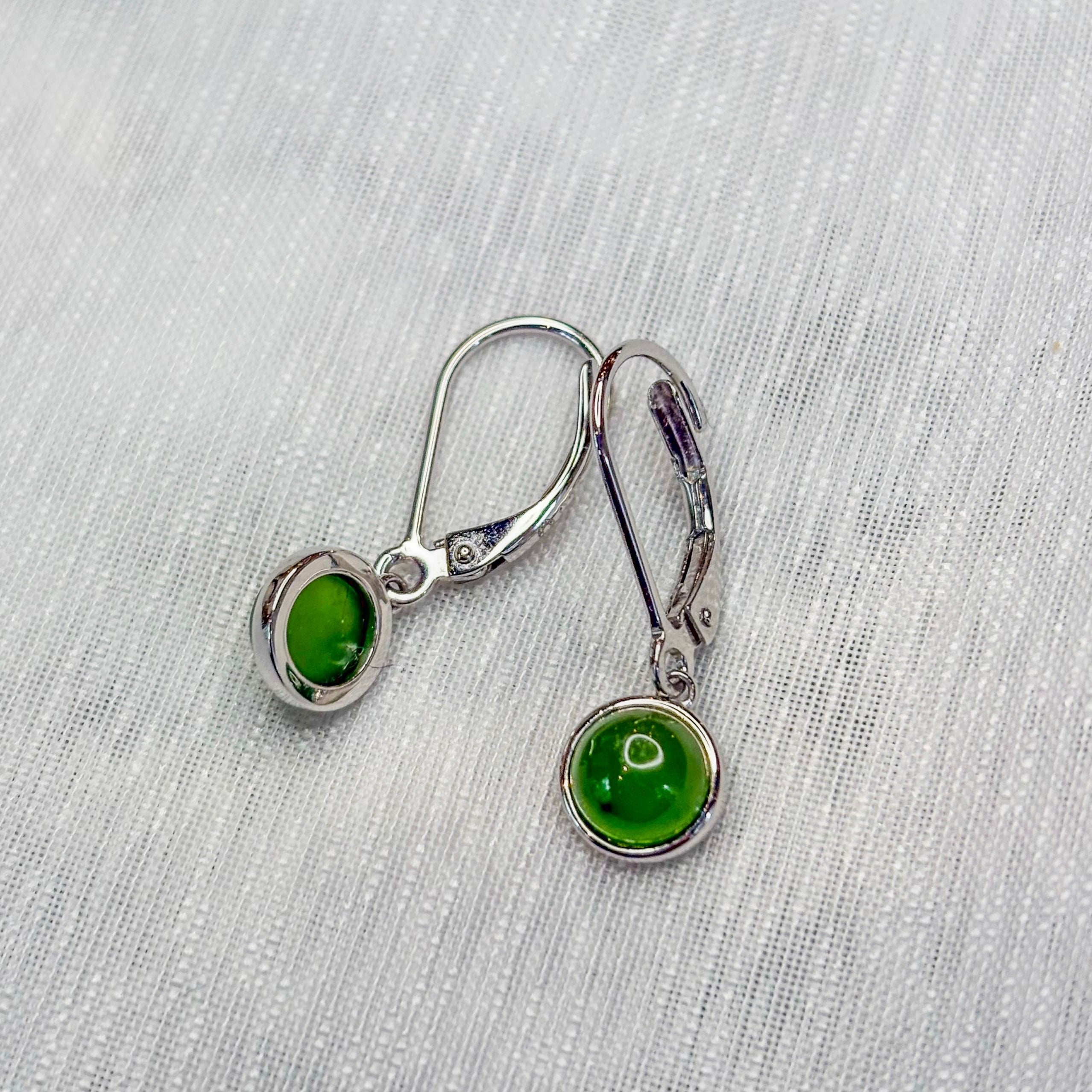 Jade Hoops Earrings- Gold Plated/Sterling Silver