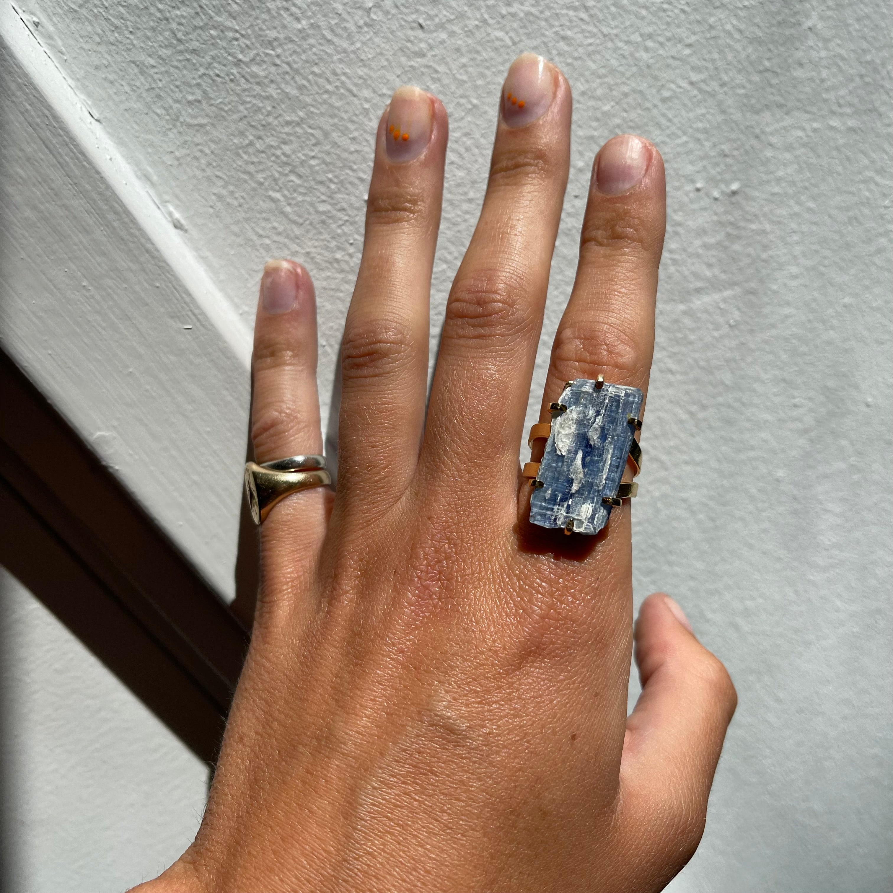 Blue Kyanite - Speak your Truth - Raw Ring - Gold Plated