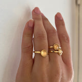 Rose Quartz - Briolette Ring - Gold Plated
