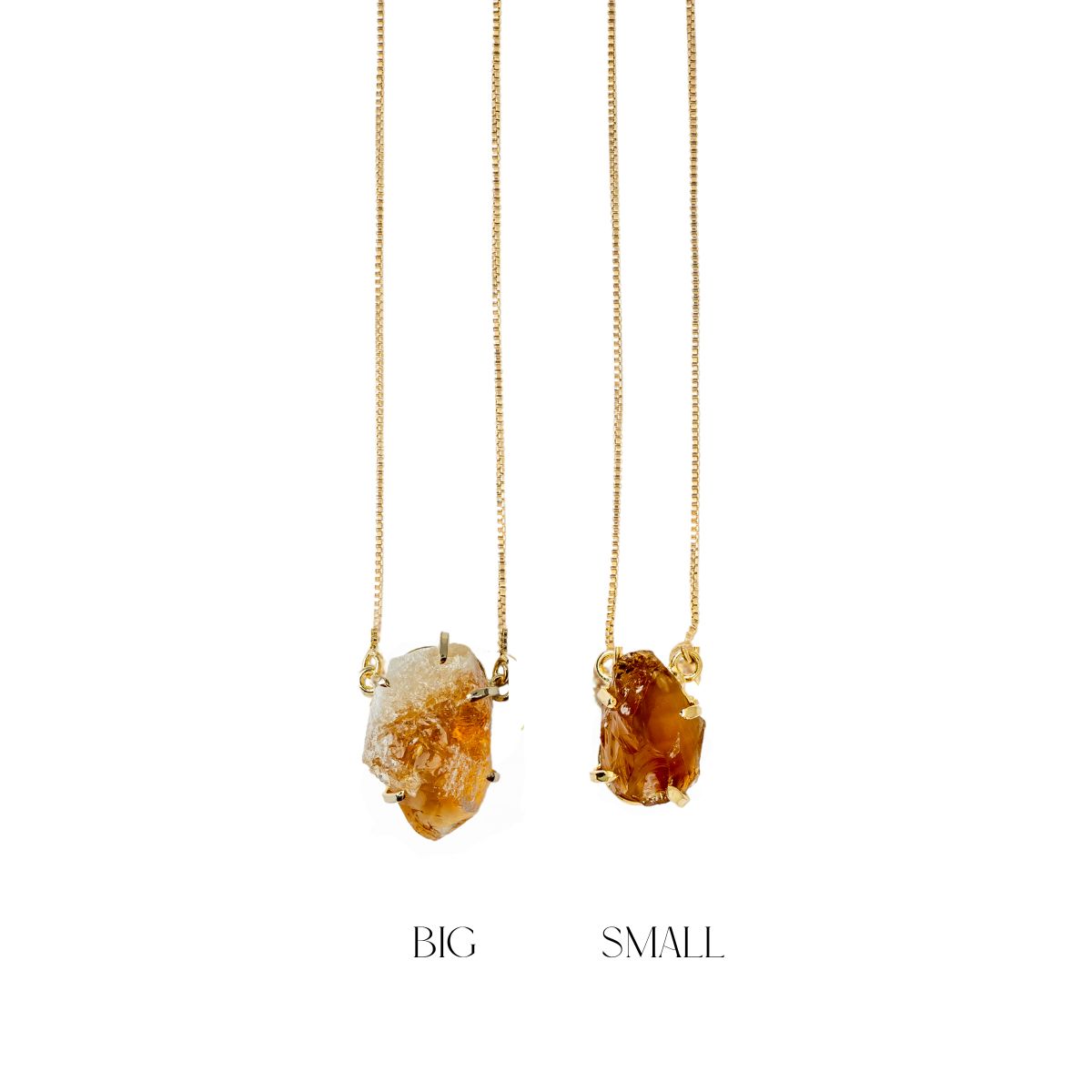 Small Citrine - Lollipop Necklace - Gold Plated