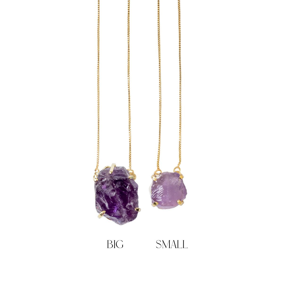 Big Amethyst - Lollipop Necklace - Gold Plated