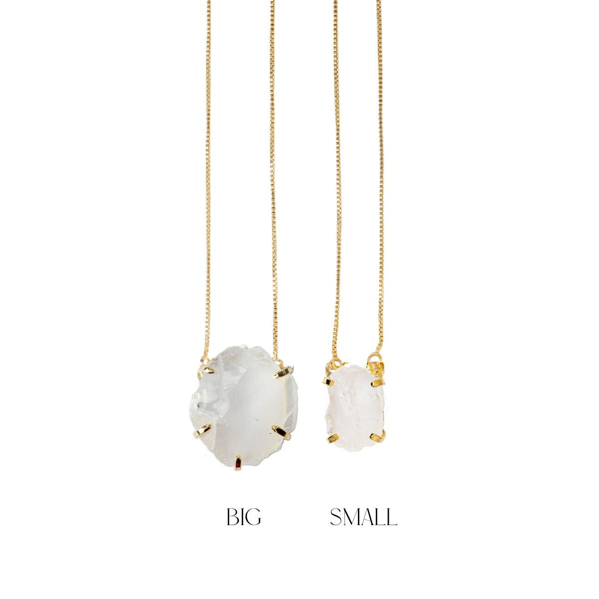 Small Clear Quartz - Lollipop Necklace - Gold Plated