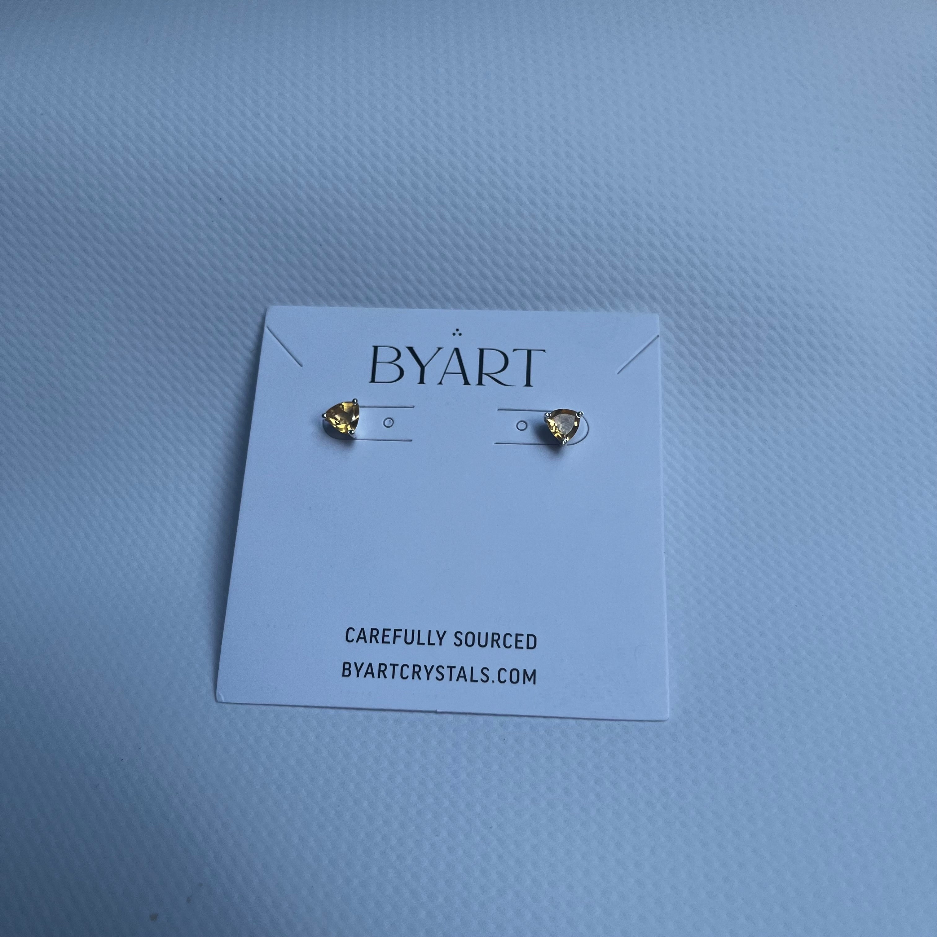 Citrine Triangle Earrings - Sterling Silver