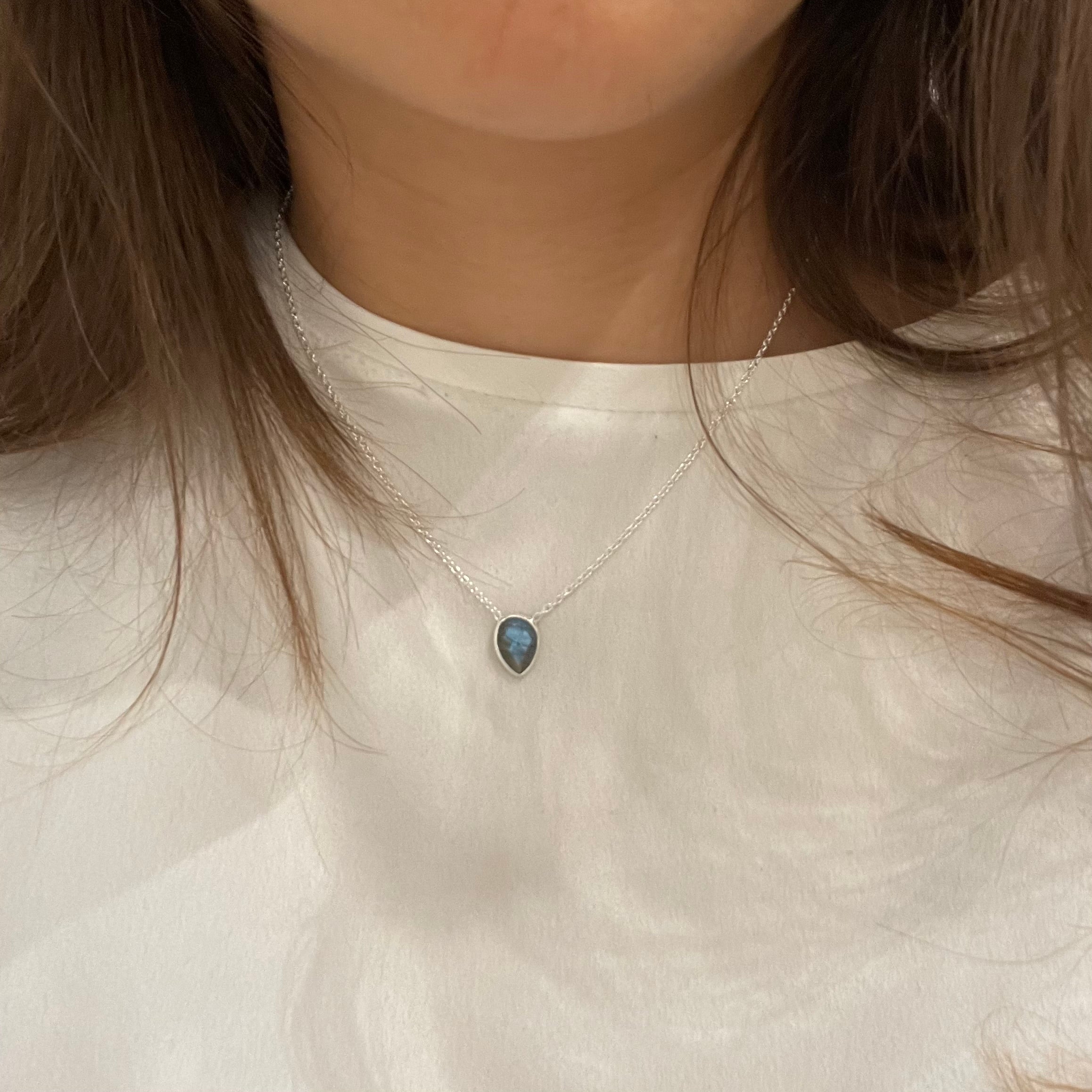 Flash Labradorite Necklace - Sterling Silver