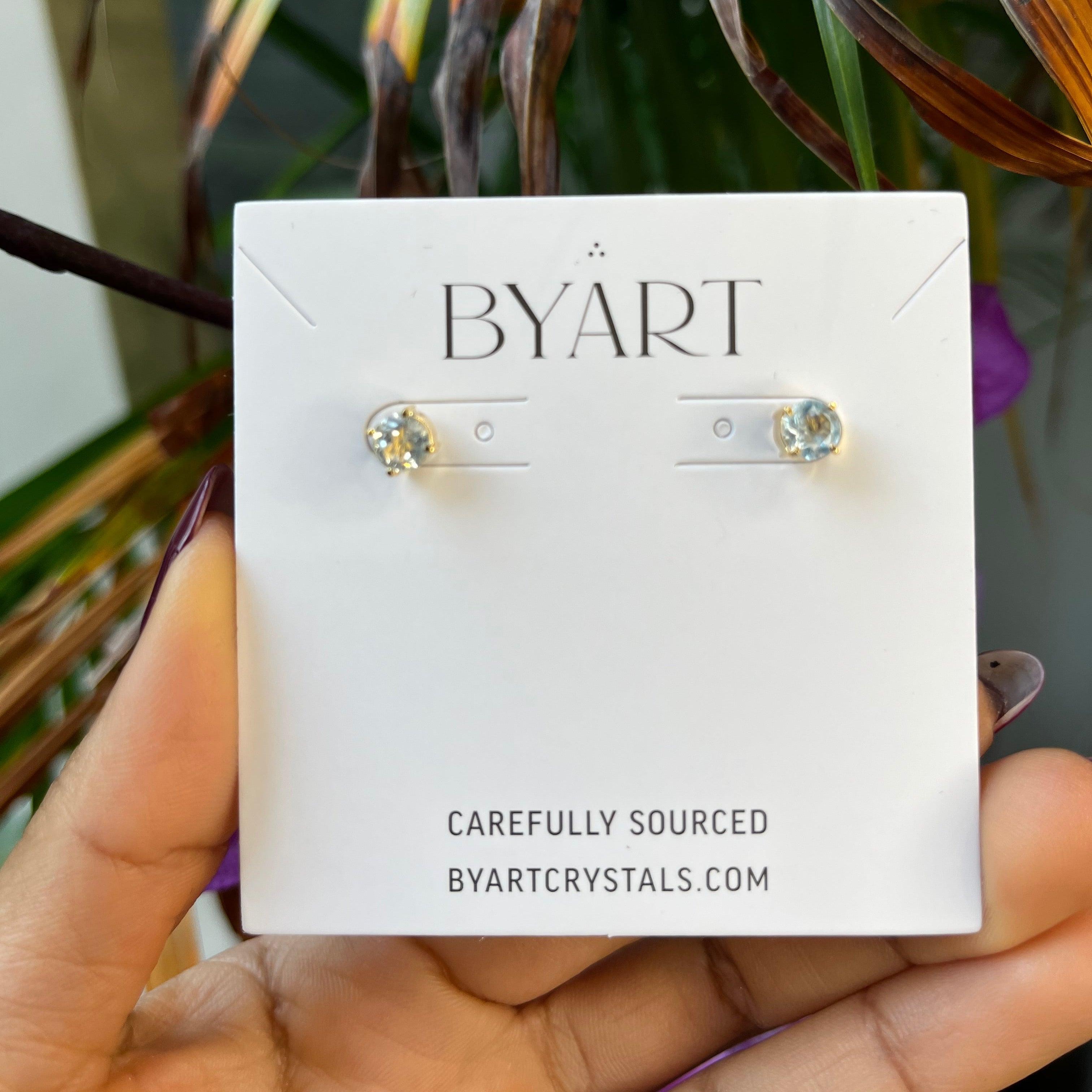 Aquamarine studs earrings