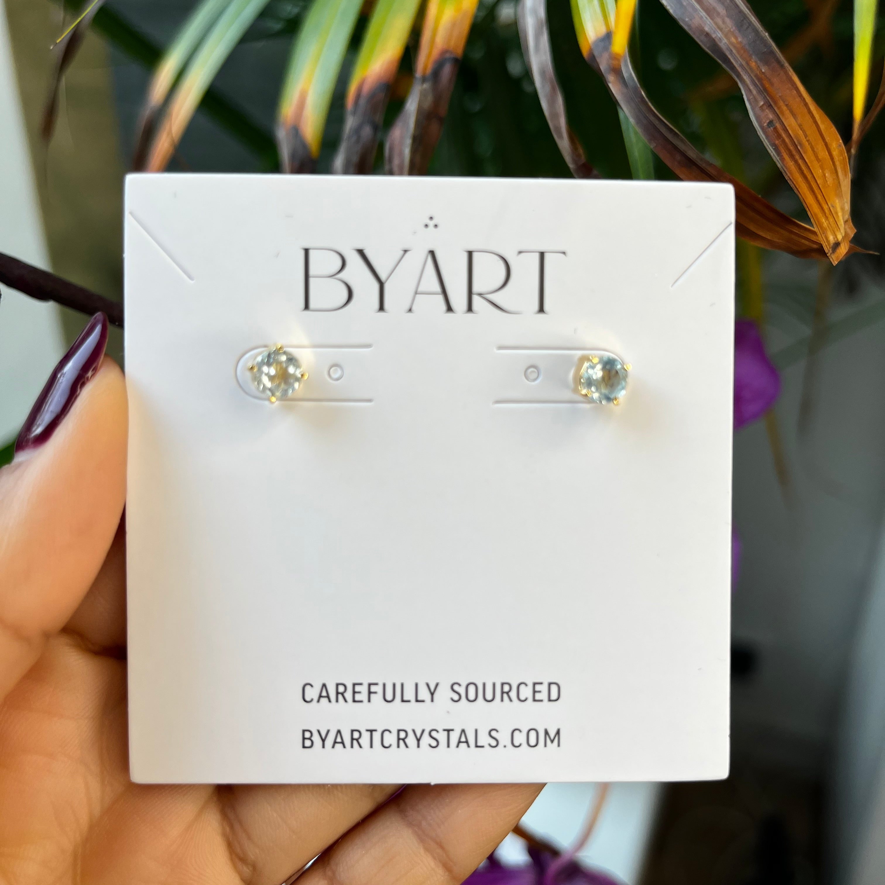 Aquamarine studs earrings