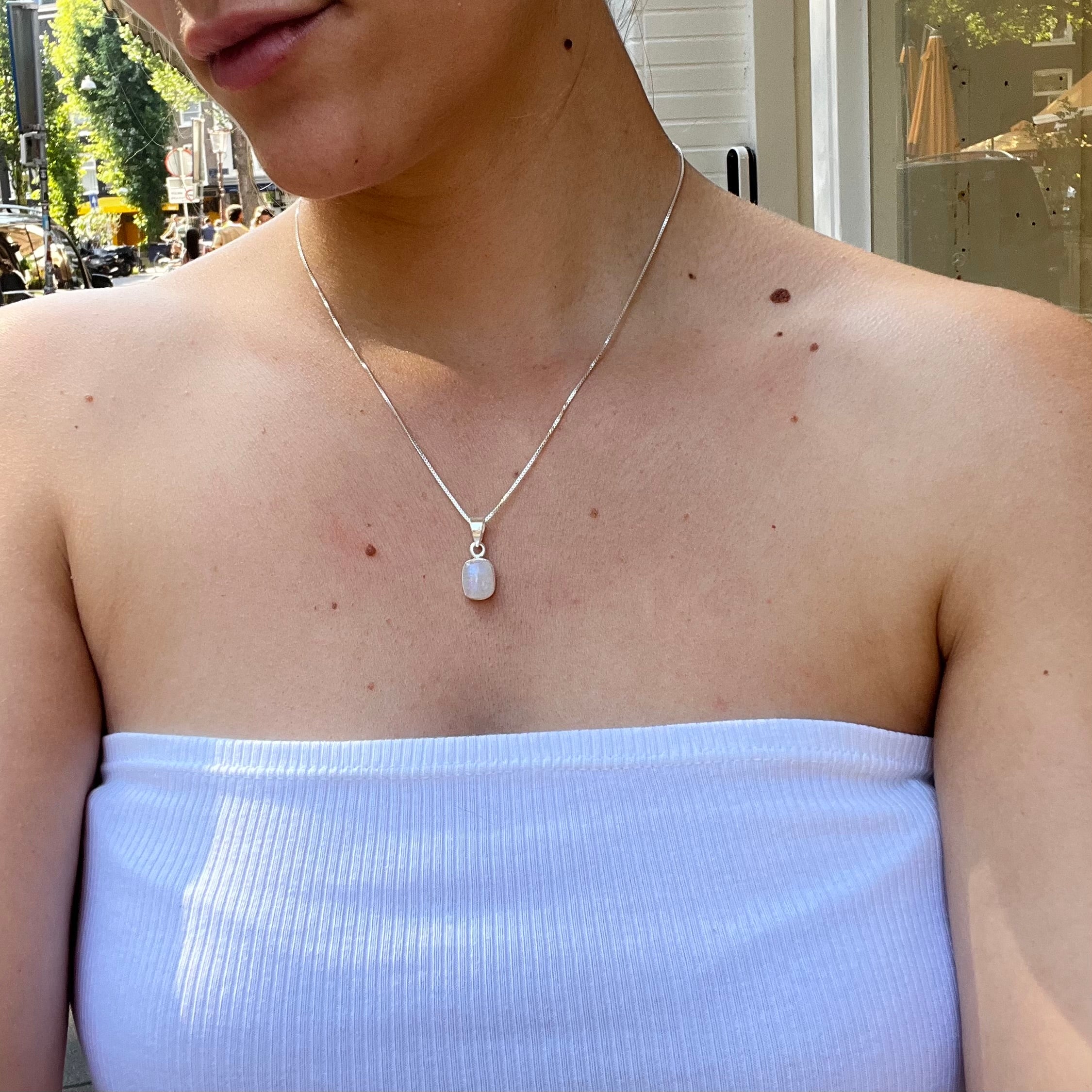 Moonstone Necklace - Sterling Silver