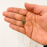 Moldavite Teardrop Cut Necklace - 18k Gold Plated