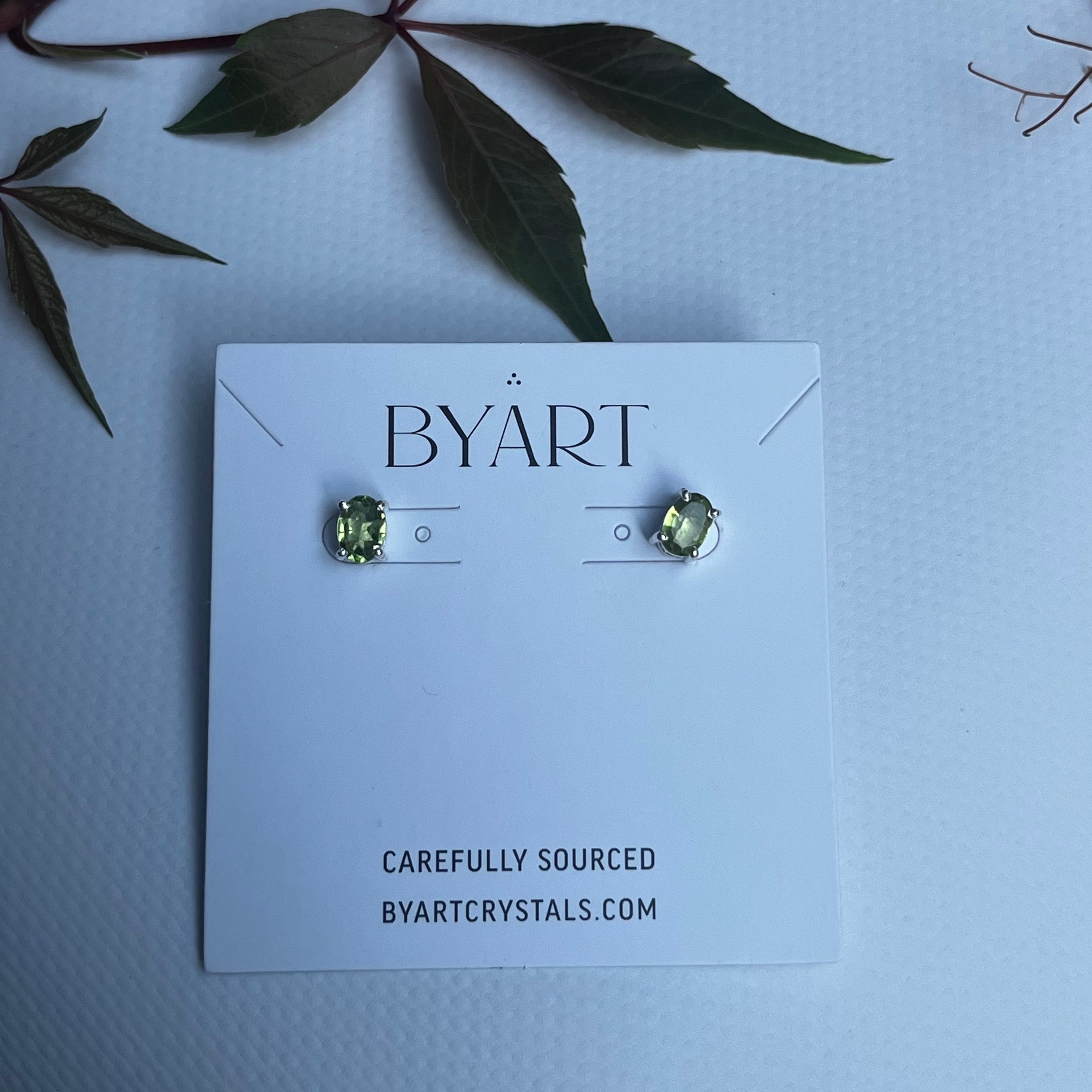 Peridot Stud Earrings - Sterling Silver