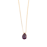 Drop Shape Necklace in Various Stones - 18k Gold Plated