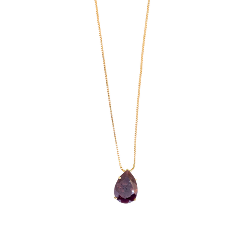 Necklace Drop -  Various Stones - 18k Gold Plated