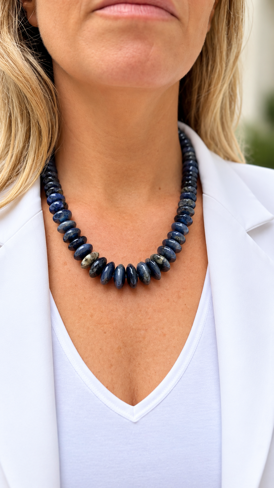 Brazilian Sapphire Beads Necklace - Limited Edition