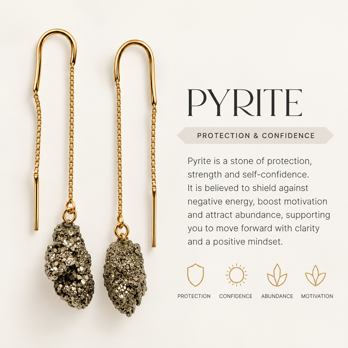 Pyriet - Geregen oorbellen - Verguld