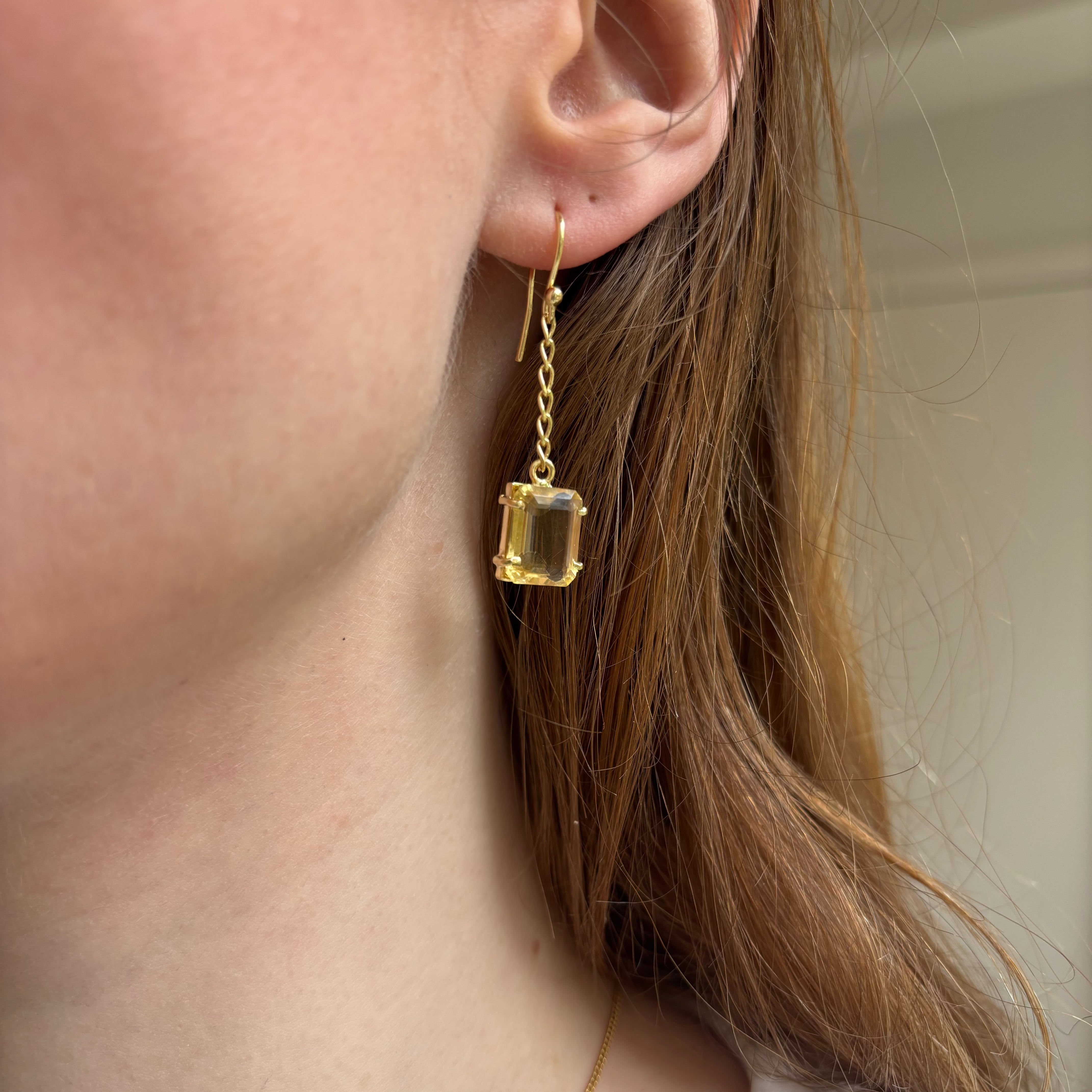 Citrine earrings -  True Gem Collection - 18k Gold Vermeil