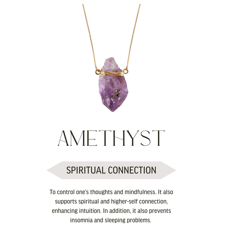 Raw Amethyst Necklace - Gold Plated