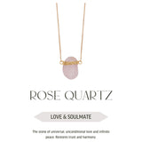 Rose Quartz - Wrapped Raw Necklace - Gold Plated - S