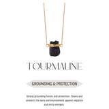 MINI Black Tourmaline Wrapped Necklace - 18k Gold Plated
