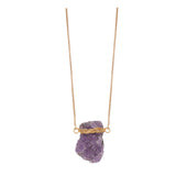 Necklace Wrapped Amethyst Geode - 18k Gold Plated