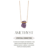 Amethyst - Wrapped Geode Necklace - Gold Plated - L