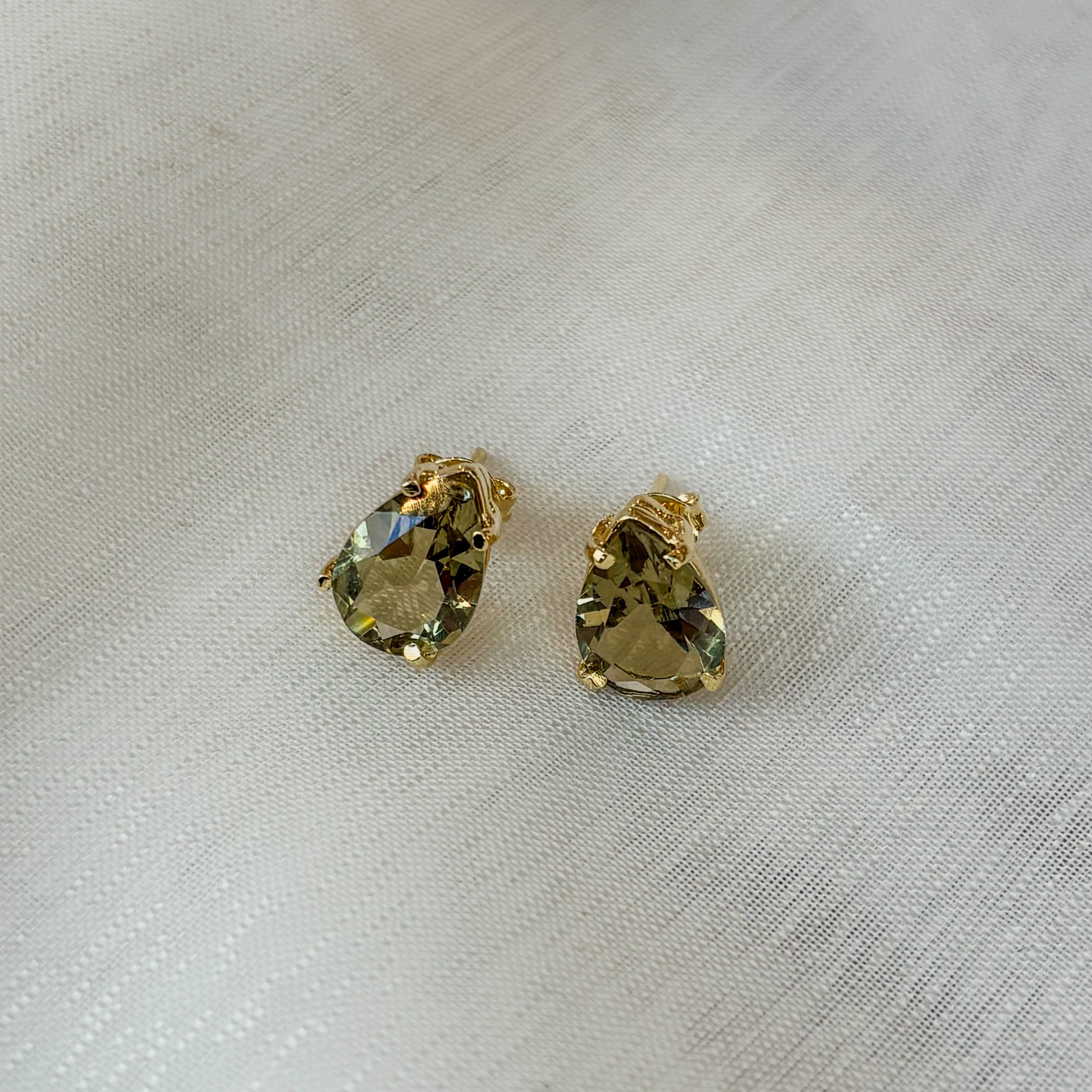 Lemon Quartz Aura Studs – Vermeil