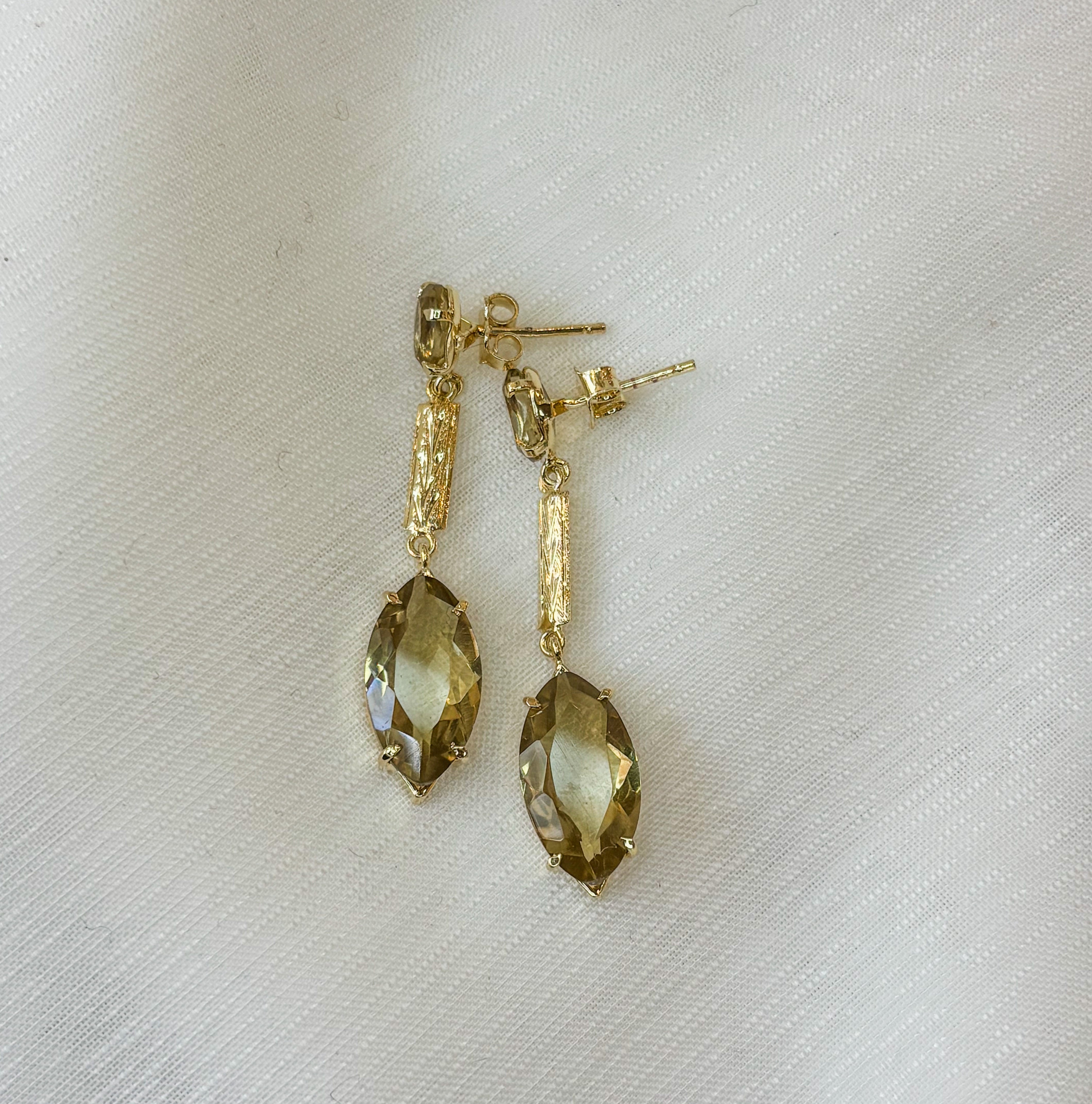 Citrine Harmony Drop Earrings - Vermeil
