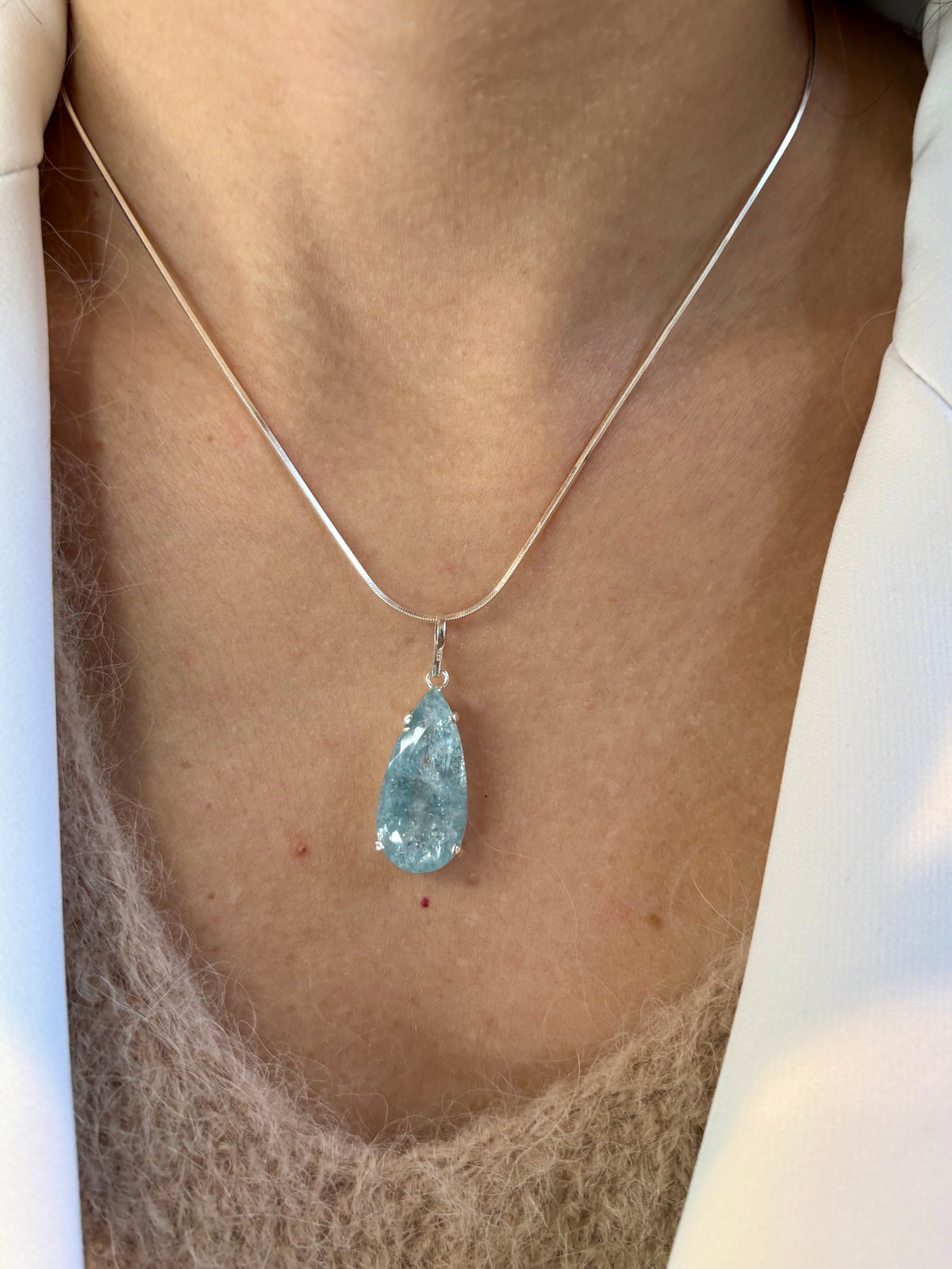 Aquamarine Ocean Whisper Big Pendant - Limited Edition