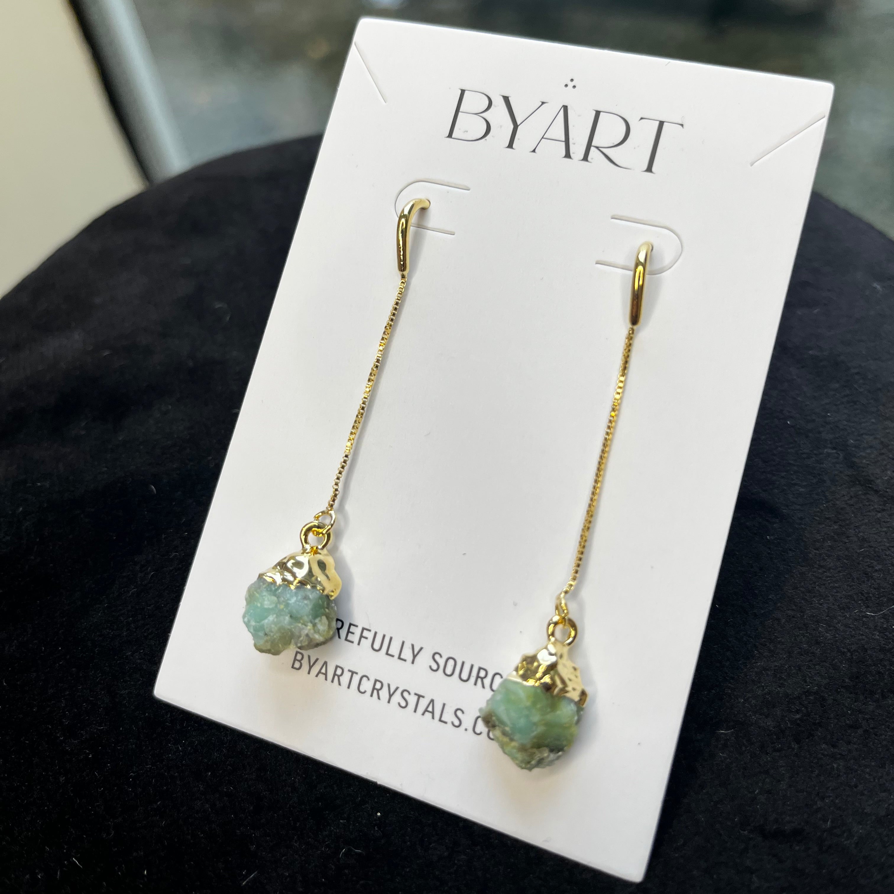 Emerald Threaded Earrings