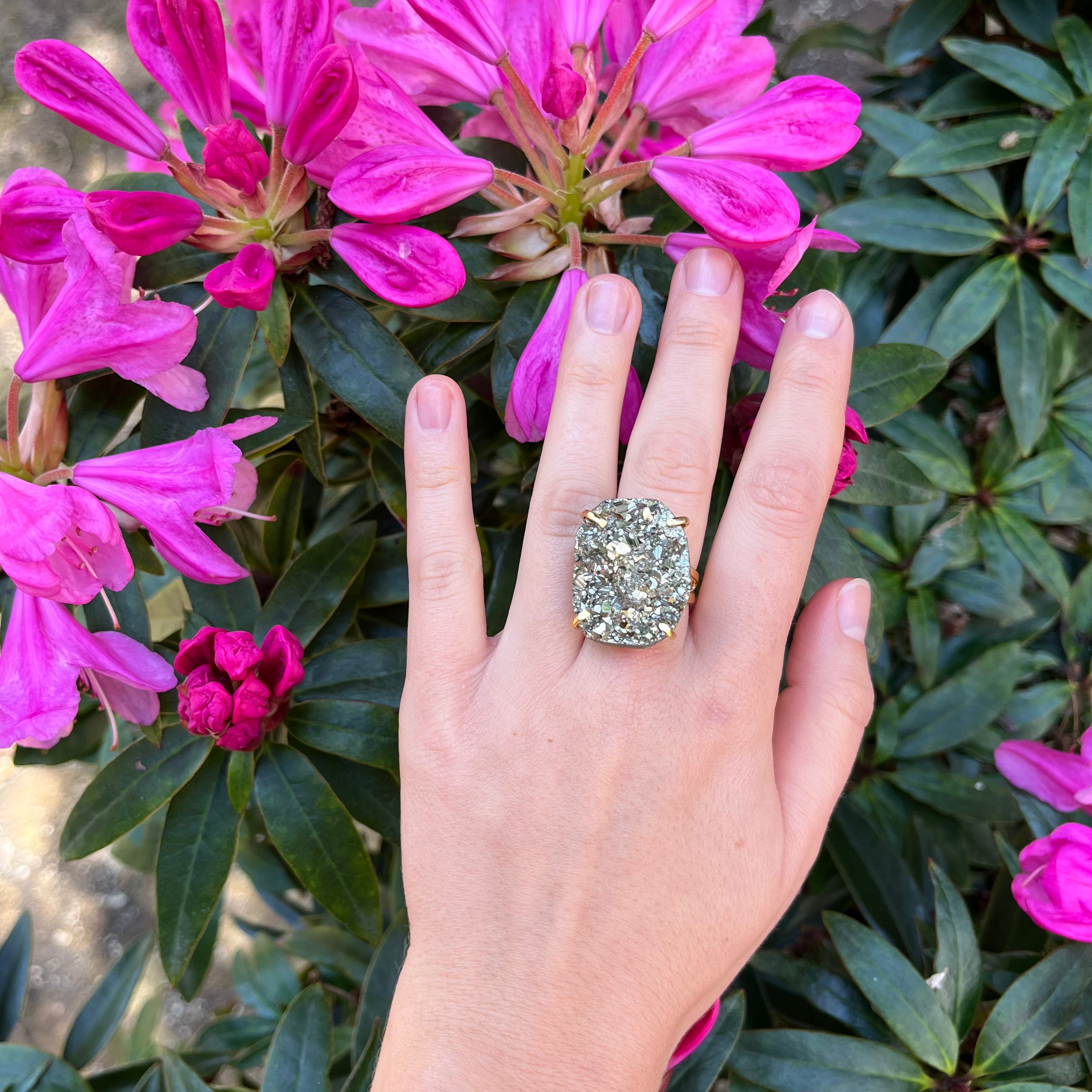 Pyrite - Ring - Gold Plated - XXL
