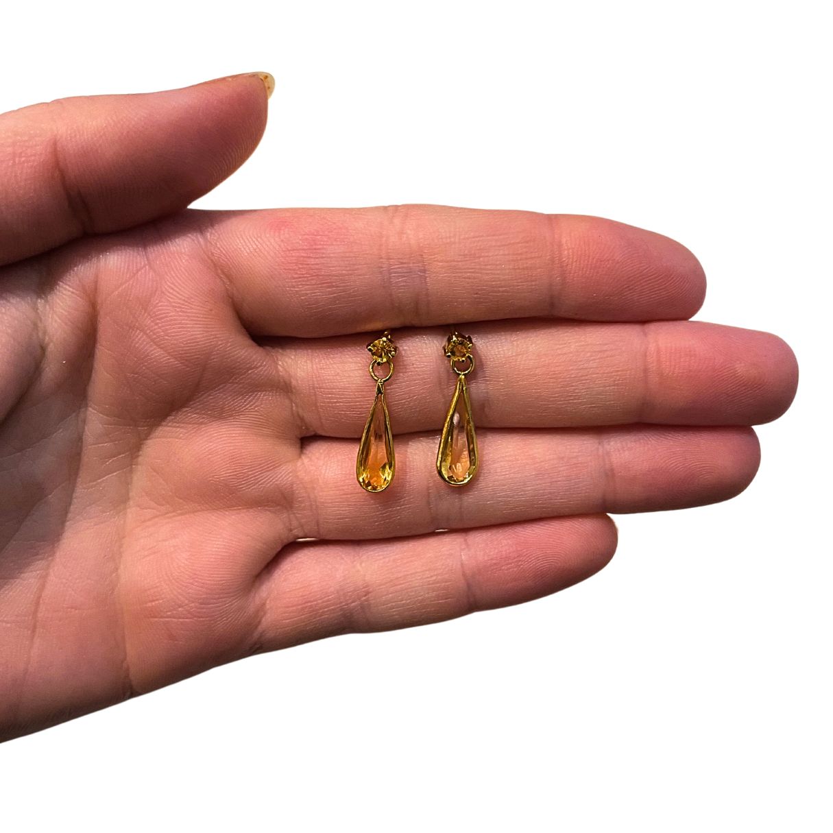 Citrine - Earring - 14k Solid Gold