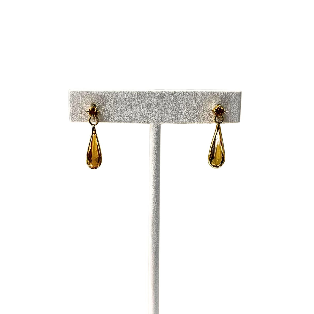 Citrine - Earring - 14k Solid Gold