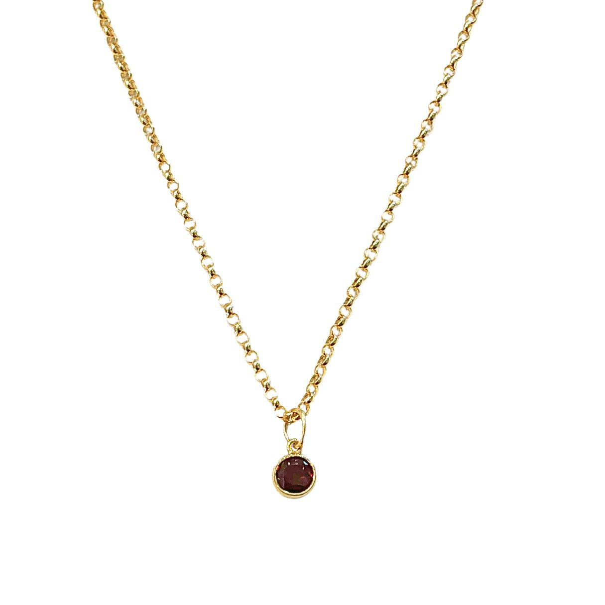 Garnet - Pendant - Solid 18k Gold